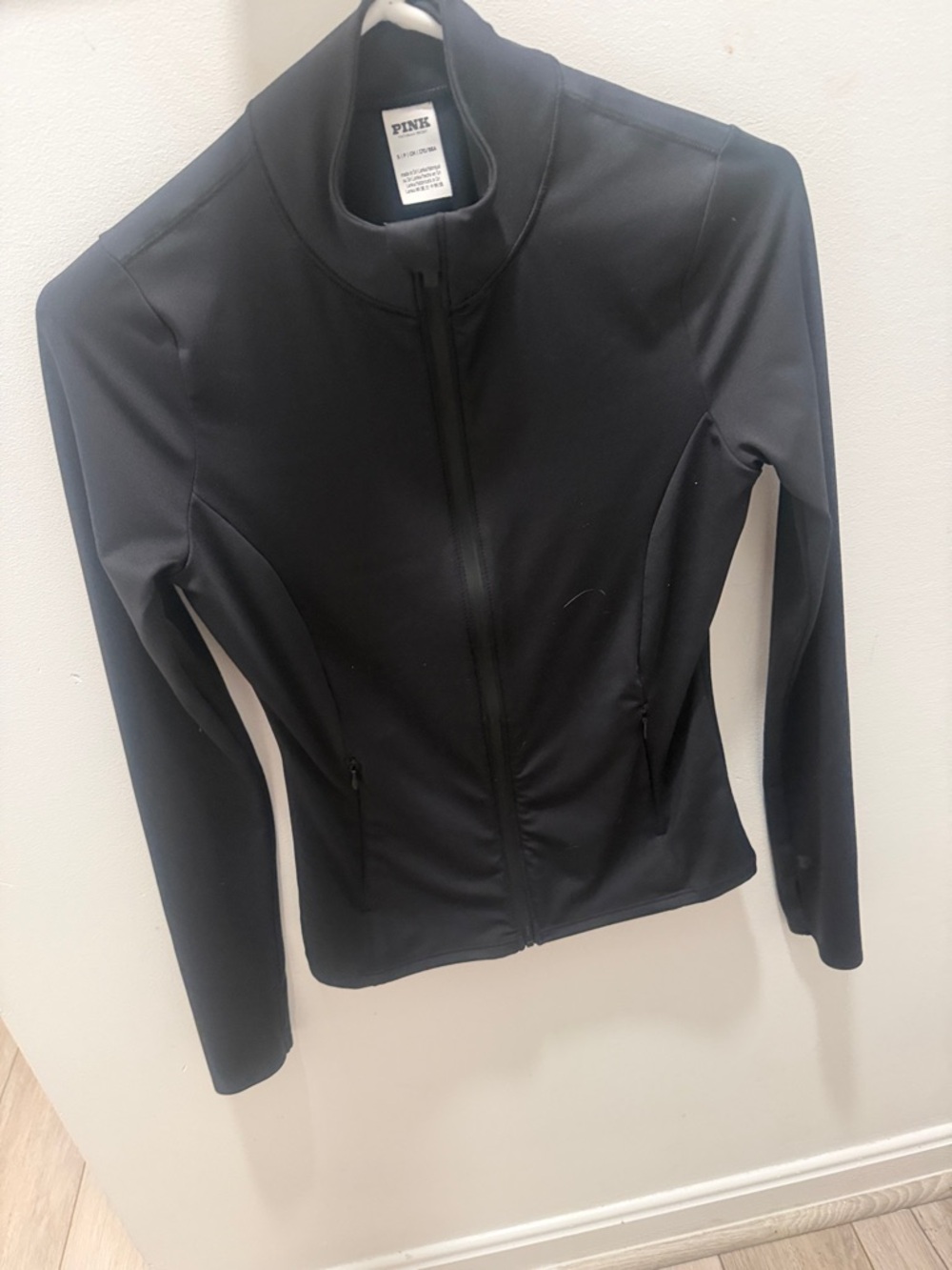PINK Victoria's Secret Black Zip-Front Utility Jacket